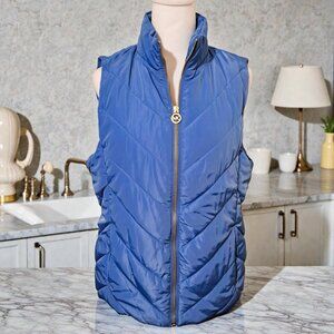 Michael Kors Size Large (10-12) Blueberry Quilted Sleeveless Puffer Jacket NWT